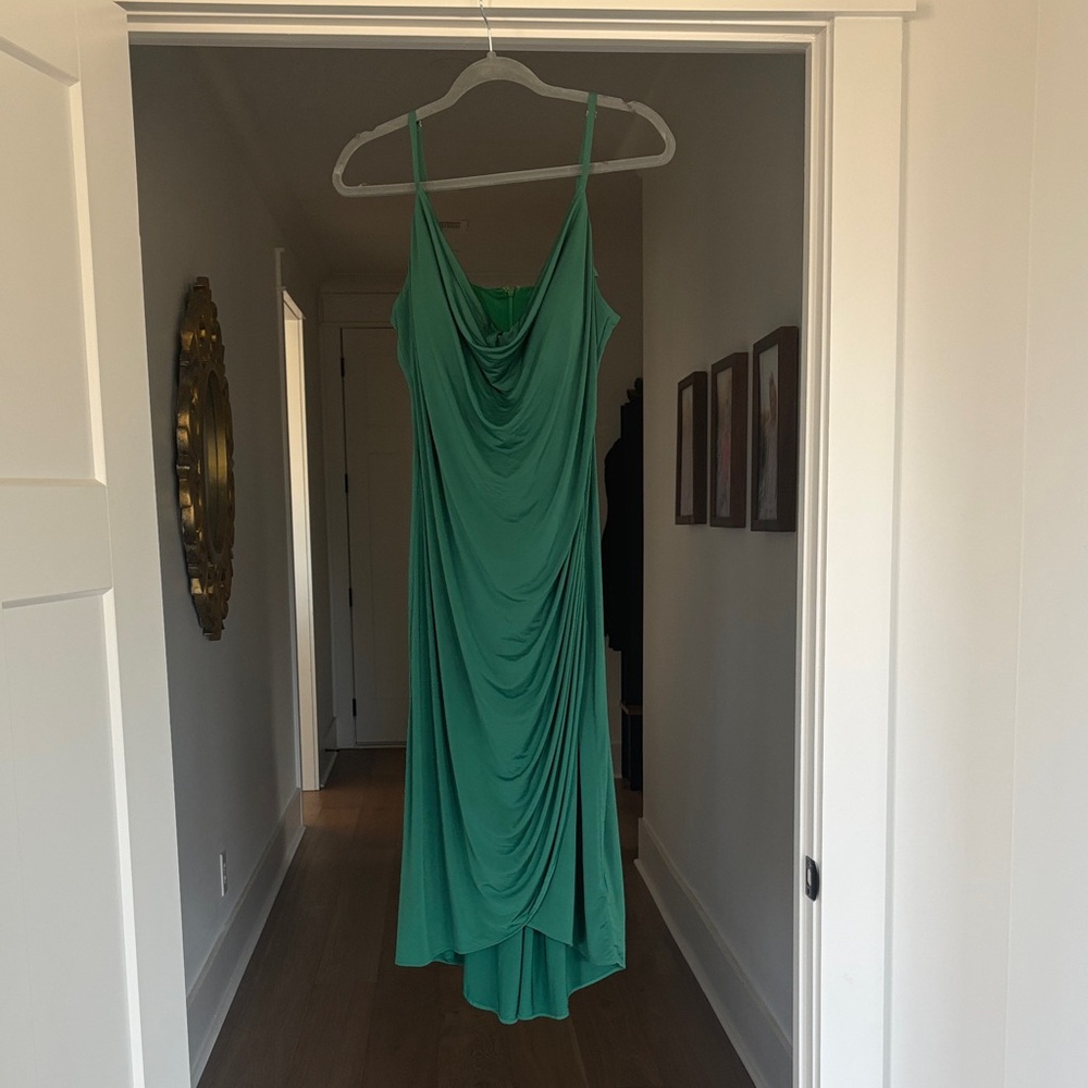 Elegant Green Draped Dress